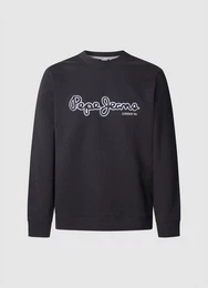 Sweatshirt DORIAN CREW mit Logo-Druck im Used Look