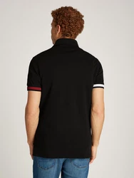 Tommy Hilfiger Poloshirt FLAG CUFF SLIM POLO schwarz