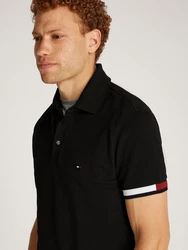 Tommy Hilfiger Poloshirt FLAG CUFF SLIM POLO schwarz