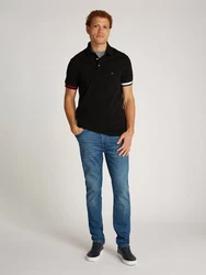 Tommy Hilfiger Poloshirt FLAG CUFF SLIM POLO schwarz