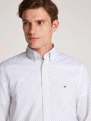 Tommy Hilfiger Businesshemd FLEX POPLIN POLKA DOT RF SHIRT Grau/Weiß/Creme/Hellblau
