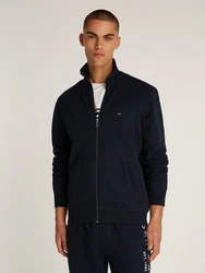 Tommy Hilfiger Sweatjacke Essential Fleece ZT Stand Collar Dunkelblau/Hellblau