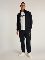 Tommy Hilfiger Sweatjacke Essential Fleece ZT Stand Collar Dunkelblau/Hellblau
