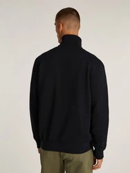 Tommy Hilfiger Sweatjacke Essential Fleece ZT Stand Collar Dunkelblau/Hellblau/Schwarz