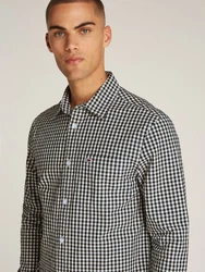 Tommy Jeans Karohemd TJM POPLIN CHECK SHIRT Schwarz/Hellblau