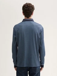 TOM TAILOR Langarm-Poloshirt Dunkelblau/Grau/Hellblau/Blau