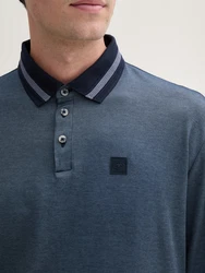 TOM TAILOR Langarm-Poloshirt Dunkelblau/Grau/Hellblau/Blau