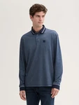 TOM TAILOR Langarm-Poloshirt Dunkelblau/Grau/Hellblau/Blau