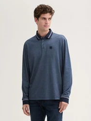 TOM TAILOR Langarm-Poloshirt Dunkelblau/Grau/Hellblau/Blau
