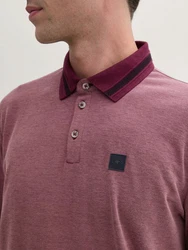 TOM TAILOR Langarm-Poloshirt Bordeaux/Dunkelrot/Lila/Rosa