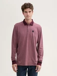 TOM TAILOR Langarm-Poloshirt Bordeaux/Dunkelrot/Lila/Rosa