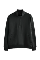 Next Kapuzensweatshirt Utility-Hoodie mit Reißverschlussausschnitt Schwarz/Dunkelgrau/Grau