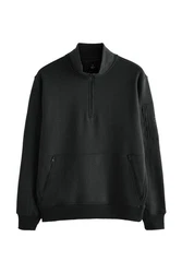 Next Kapuzensweatshirt Utility-Hoodie mit Reißverschlussausschnitt Schwarz/Dunkelgrau/Grau