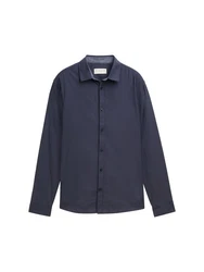 TOM TAILOR Langarmhemd Fitted Hemd Dunkelblau/Grau