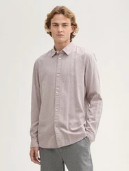 TOM TAILOR Denim Langarmhemd Lila/Grau/Beige/Khaki