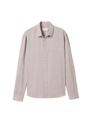 TOM TAILOR Denim Langarmhemd Lila/Grau/Beige/Khaki