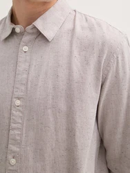 TOM TAILOR Denim Langarmhemd Lila/Grau/Beige/Khaki