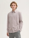 TOM TAILOR Denim Langarmhemd Lila/Grau/Beige/Khaki