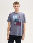 TOM TAILOR T-Shirt mit Print Grau/Rot/Rosa