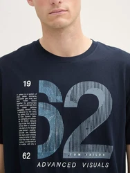 TOM TAILOR T-Shirt mit Print Dunkelblau/Blau