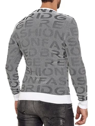 RedBridge Strickpullover mit Rundhalsausschnitt Grau/Dunkelgrau/Hellgrau