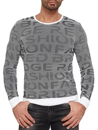 Strickpullover mir Rundhalsausschnitt und modischem Design Aufflliges Design
