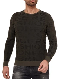Strickpullover mir Rundhalsausschnitt und modischem Design Aufflliges Design