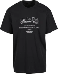 MisterTee T-Shirt Winners Club Oversize Tee Schwarz/Dunkelgrau