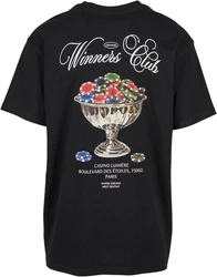 MisterTee T-Shirt Winners Club Oversize Tee Schwarz/Dunkelgrau