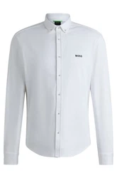 BOSS GREEN Langarmhemd Hemd Motion Regular Fit grün