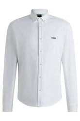 BOSS GREEN Langarmhemd Hemd Motion Regular Fit grün