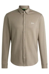BOSS GREEN Langarmhemd Hemd Motion Regular Fit grün