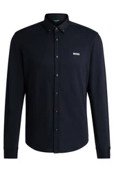 BOSS GREEN Langarmhemd Hemd Motion Regular Fit grün