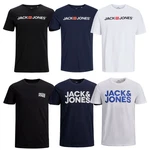 Jack & Jones T-Shirt JJECORP LOGO 3er PACK Dunkelblau/Blau/Schwarz