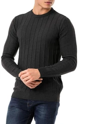 RedBridge Strickpullover Klassisches Design Schwarz/Dunkelgrau