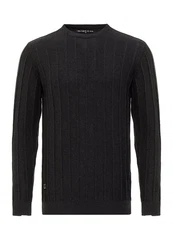 RedBridge Strickpullover Klassisches Design Schwarz/Dunkelgrau