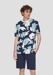 QS Kurzarmshirt Dunkelgrün/Hellblau/Blau/Dunkelblau/Türkis
