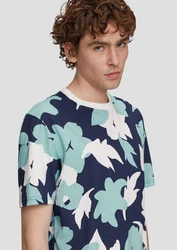 QS Kurzarmshirt Dunkelgrün/Hellblau/Blau/Dunkelblau/Türkis