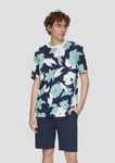 QS Kurzarmshirt Dunkelgrün/Hellblau/Blau/Dunkelblau/Türkis