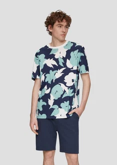 QS Kurzarmshirt Dunkelgrün/Hellblau/Blau/Dunkelblau/Türkis
