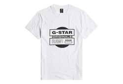 G-STAR T-Shirt Originals Underground Rundhals Weiß/Grau/Dunkelgrau