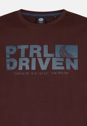 Petrol Industries T-Shirt Kurzarmshirt Braun/Dunkelrot/Dunkelbraun