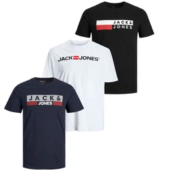 Jack & Jones T-Shirt Basic Schwarz/Hellblau