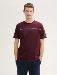 TOM TAILOR T-Shirt mit Print Bordeaux/Dunkelrot