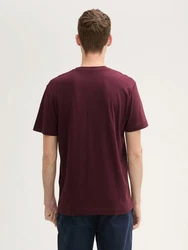 TOM TAILOR T-Shirt mit Print Bordeaux/Dunkelrot