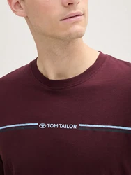 TOM TAILOR T-Shirt mit Print Bordeaux/Dunkelrot