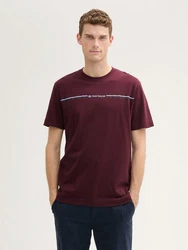 TOM TAILOR T-Shirt mit Print Bordeaux/Dunkelrot