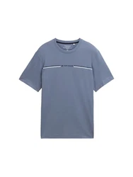TOM TAILOR T-Shirt mit Print Grau/Dunkelblau
