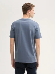 TOM TAILOR T-Shirt mit Print Grau/Dunkelblau