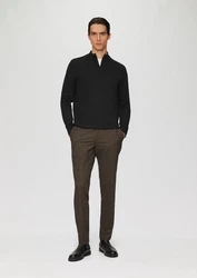 s.Oliver BLACK LABEL Strickpullover mit Troyer-Kragen Schwarz/Rot